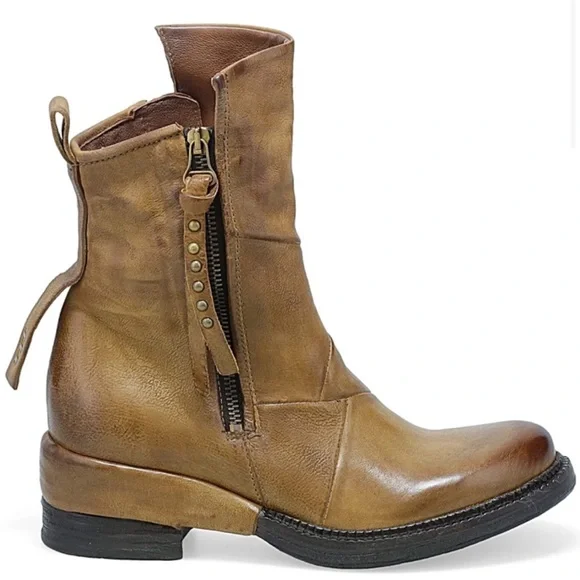 New with Box A.S.98 Stratford Leather Suede Boots in Wheat size 38/7.5 Sold Out - Picture 5 of 13